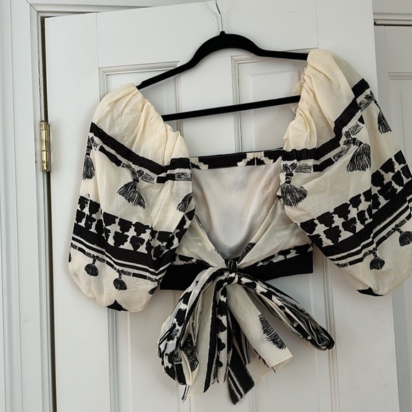 Silencio De Montana Cotton Poplin Crop Top - Picture 2 of 9